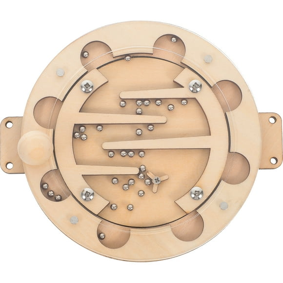 Tablero de laberinto redondo de madera con bolas de canicas, juego de mesa entretenido para niños pequeños para educación temprana