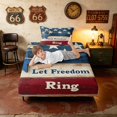 thumbnail image 5 of Manfei American Flag Star Twin Sheets, Rustic Lodge Cabin Bedding, Red White Blue, Black Reversible 3-Piece (1 Flat Sheet, 1 Fitted Sheet and 1 Pillowcase), 5 of 6