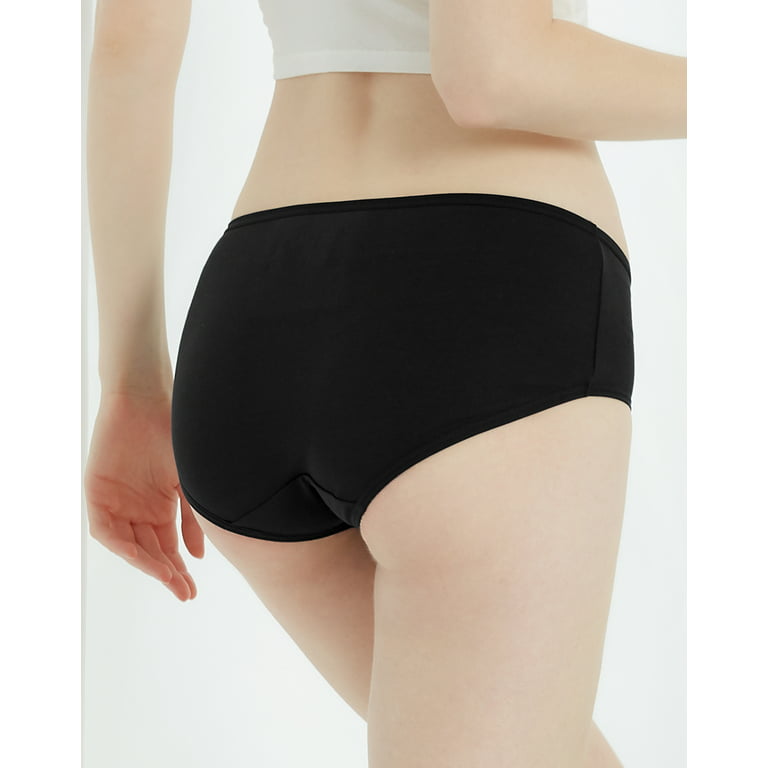INNERSY Girls Underwear Cotton Briefs Panties for Teens 6-Pack (M(10-12  yrs), Black)
