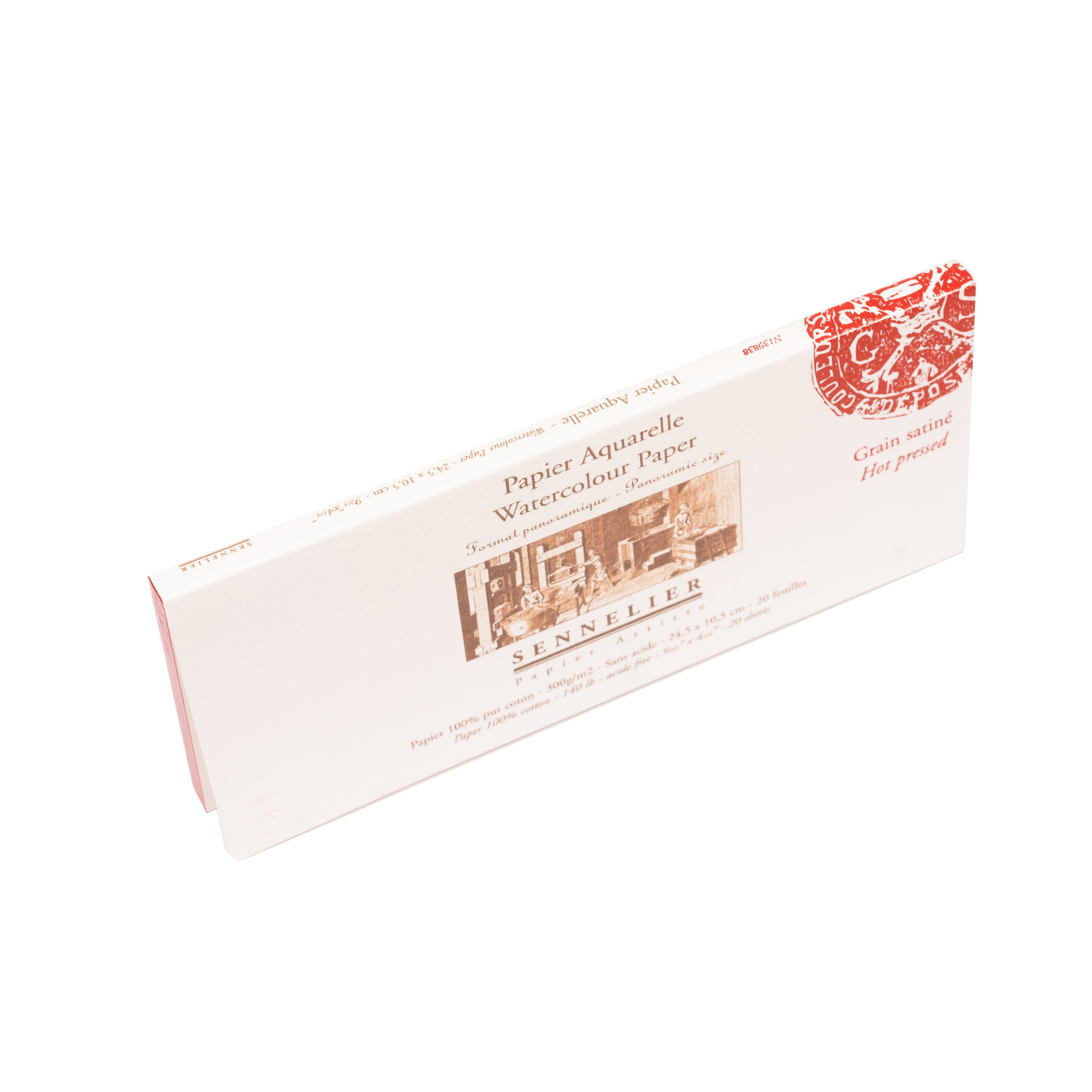 Sennelier Watercolor Block, 20 Sheets, Hot-Press, 9.5" x 4.25"