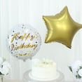 thumbnail image 4 of BalsaCircle 5 Gold White Round Beer Mug Stars Happy Birthday Mylar Foil Balloons Set Party Events Decorations, 4 of 8