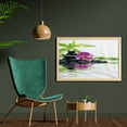 thumbnail image 2 of Spa Wall Art with Frame, Relaxation Ways Massage Stone Orchid and Bamboo Print, Printed Fabric Poster for Bathroom Living Room, 35" x 23", Purple Black, by Ambesonne, 2 of 2