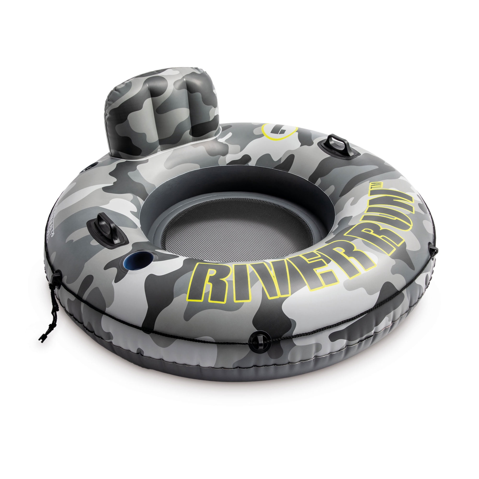 Intex River Run I Camo Inflatable Floating Tube Raft w/Cup Holders (6 Pack)