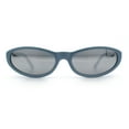thumbnail image 4 of Womens Oval Subtle Cat Eye Thin Plastic Retro Vintage Vibe Sunglasses Blue - Silver Mirror, 4 of 8
