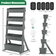 thumbnail image 5 of MOPHOTO 5-Tier Gray Vertical Wooden Raised Garden Bed,Garden Planters Freestanding Wood Plant Stand Flower Rack Wooden Planter Box for Plants Herbs Flowers Vegetables Outdoor Indoor Gardening, 5 of 8