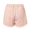 thumbnail image 4 of Riforla Women's Elastic Waist Drawstring Casual High Waist Rugged Denim Shorts Women's Fashion Shorts for Women Pink XL, 4 of 7