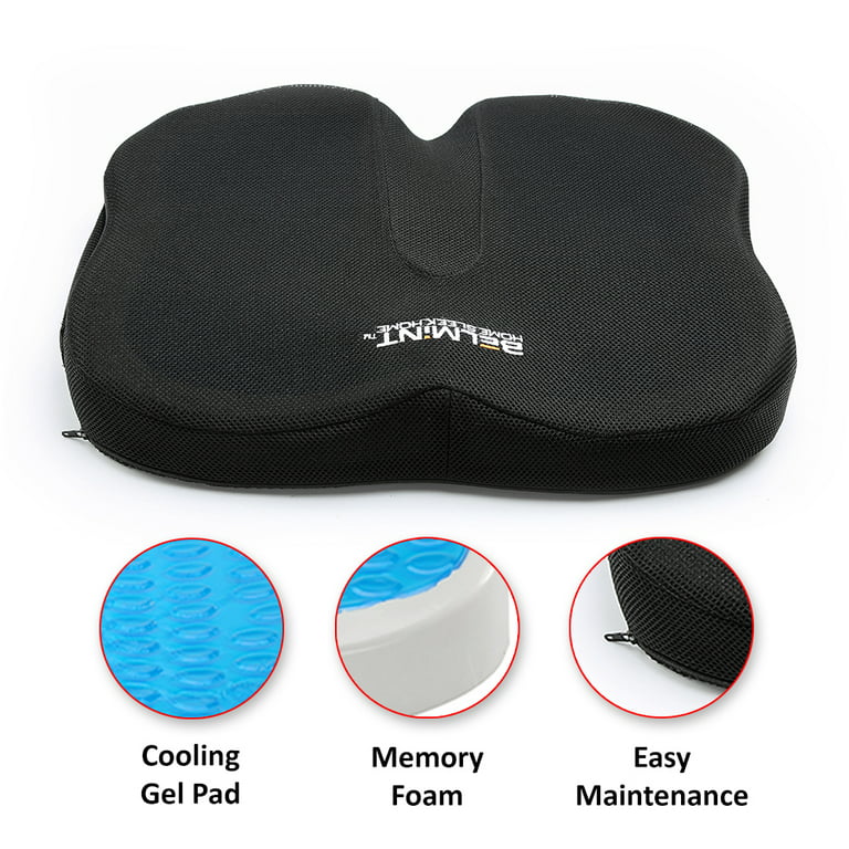 HealthMate 17.7 in. x 13.6 in. x 3.2 in. RelaxFushion Memorial Foam and Gel  Coccyx Seat Cushion IN9113 - The Home Depot