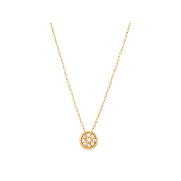 Women's Welry 1/10 cttw Diamond Circle Pendant Necklace in 10kt Yellow Gold, 18"