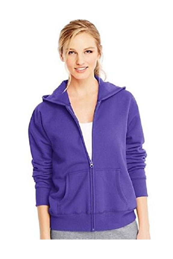 Women's Full Zip EcoSmart Fleece Hoodie (Medium, Petal Purple)
