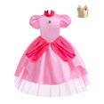 thumbnail image 1 of Dress Costume Princess Peach Dress Ball Party Cosplay, 1 of 4
