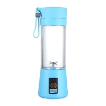 Juicer Blender Cup - Mini Blender for Shakes, Smoothies & Juice - 400ml, Six Blades - Blue(8*8*25cm）