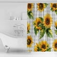 thumbnail image 4 of 72x78 Inch Shower Curtain Sunflower Gray Check Bathroom Decor Waterproof Fabric Bathtub Bath Curtains Decorative Spring Summer Flowers Botanical Extra Long Shower Curtain Set with Hooks, 4 of 6