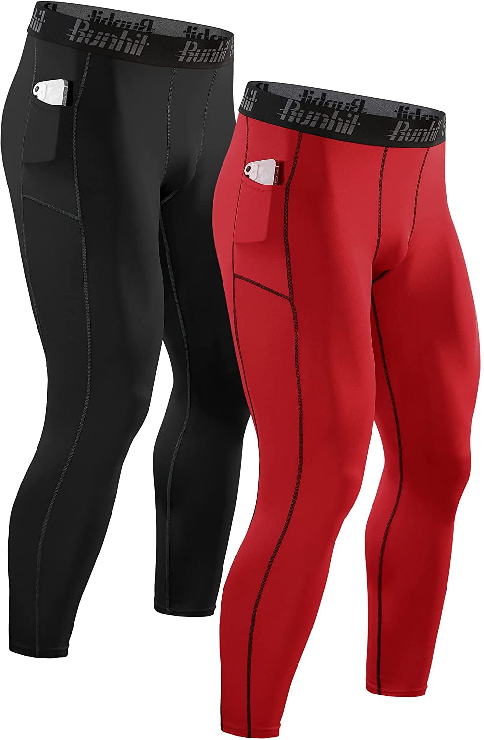 Compression Pants Men Leggings Pocket 