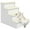White, variant on PawHut Pet Stairs, Dog Steps with Non-Slip Carpet for High Bed Natural Wood