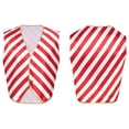 thumbnail image 4 of Aislor Men's Christmas Vest V-Neck Sleeveless Striped Santa Waistcoats Festival Party Top Clubwear Size S-XXL Red&White M, 4 of 7