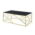 thumbnail image 2 of Hassch Modern Glass Coffee Table Living Room Center Table Accent Cocktail Table with Metal Frame in Polished Gold Finish, 2 of 9