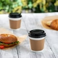 thumbnail image 6 of GUSTO 10 oz Paper Cups Disposable Coffee Cups with Lids & Coffee Sleeves, 50 Sets, 6 of 8
