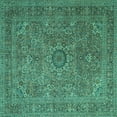 thumbnail image 1 of Ahgly Company Machine Washable Indoor Square Persian Turquoise Blue Traditional Area Rugs, 3' Square, 1 of 4