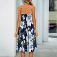 thumbnail image 4 of Summer Savings Clearance Summer Dresses For Women 2022 Plus Size Dress Boho Dress Sundresses Beach Dresses Sleeveless Sling Dress A Line Spaghetti Strap Sundresses Pleated No Pockets, 4 of 7