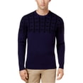 thumbnail image 1 of Ben Sherman Mens Houndstooth Knit Sweater, Blue, Medium, 1 of 1