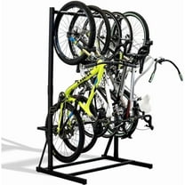 5 Bike Storage Rack, Freestanding Bike Storage, Adjustable Height, Space Saving, Vertical Bike Storage Stand for Front Yards, Backyards, Basements, Storefronts, Workplaces, Up to 300lbs