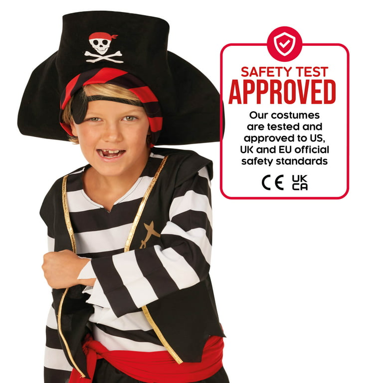 Morph Boys Black Pirate Costume Hat Toy Sword Kids Pirate Deckhand