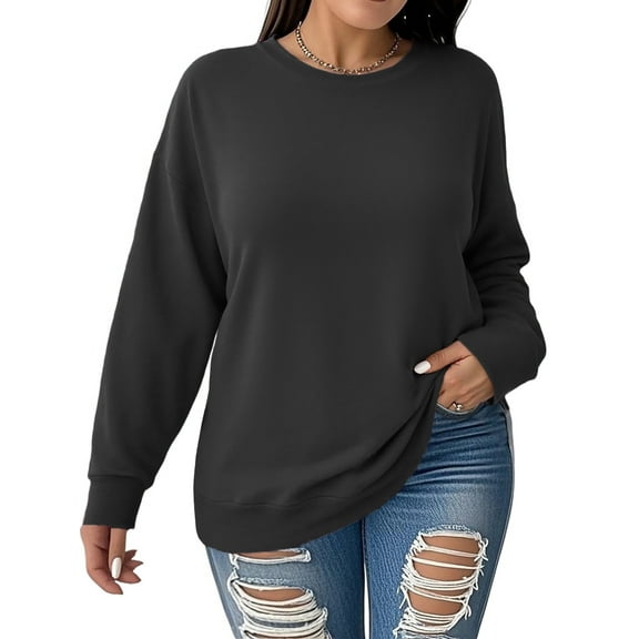 NISVIYA Plus Size Sweatshirt for Women Lightweight Loose Fit Crewneck Pullovers 2025 Trendy Fall Long Sleeve Tops