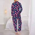 thumbnail image 3 of Pajamas for Women Sets, Cool Mirror Cherries Lounge Sets Long Sleeve Button Down Night Shirts Sleepwear Pjs, 3 of 6