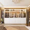 thumbnail image 7 of Homieasy 8FT (96 Inch) Closet Organizer System,Set of 4 - 12 Wood Drawers, 4 Hanging Rods & 4 Shelves, Heavy Duty Walk-in Closet Storage, White, 7 of 7