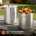 thumbnail image 7 of Megamaster Turkey Fryer Pot with Basket, 30 Qt Aluminum Seafood Boil Pot with Lid and Silicon Handles, Premium Turkey Deep Fryer Pot for Outdoor Cooking, 7 of 7