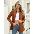 thumbnail image 4 of Zeagoo Plaid Shirts for Women Flannel Long Sleeve Shacket Loose Business Casual Blouses Gingham Button Down Shirts for Fall, 4 of 5