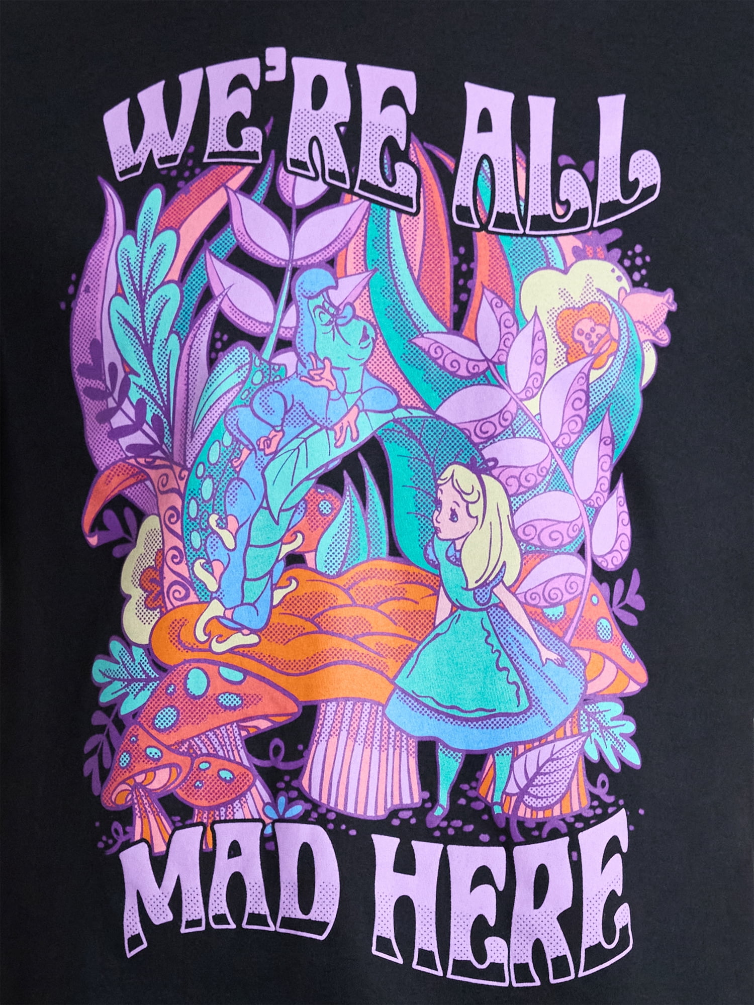 Alice in Wonderland, Men's & Big Men's Graphic Tee, All Mad Here, Sizes S-3XL