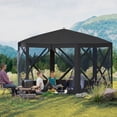 thumbnail image 2 of 12' x 12' Pop Up Screen Tent, Camping Shelter Picnic Canopy, Black, 2 of 10