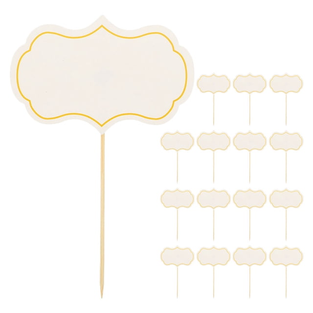 CIMAXIC Wedding 16PCS Cheese Markers Blank Toothpick Flags Appetizer Signs Food Labels Charcuterie Board Cupcake Toppers for Wedding Birthday Party Decorations,5.91"X3.54"X0.04"