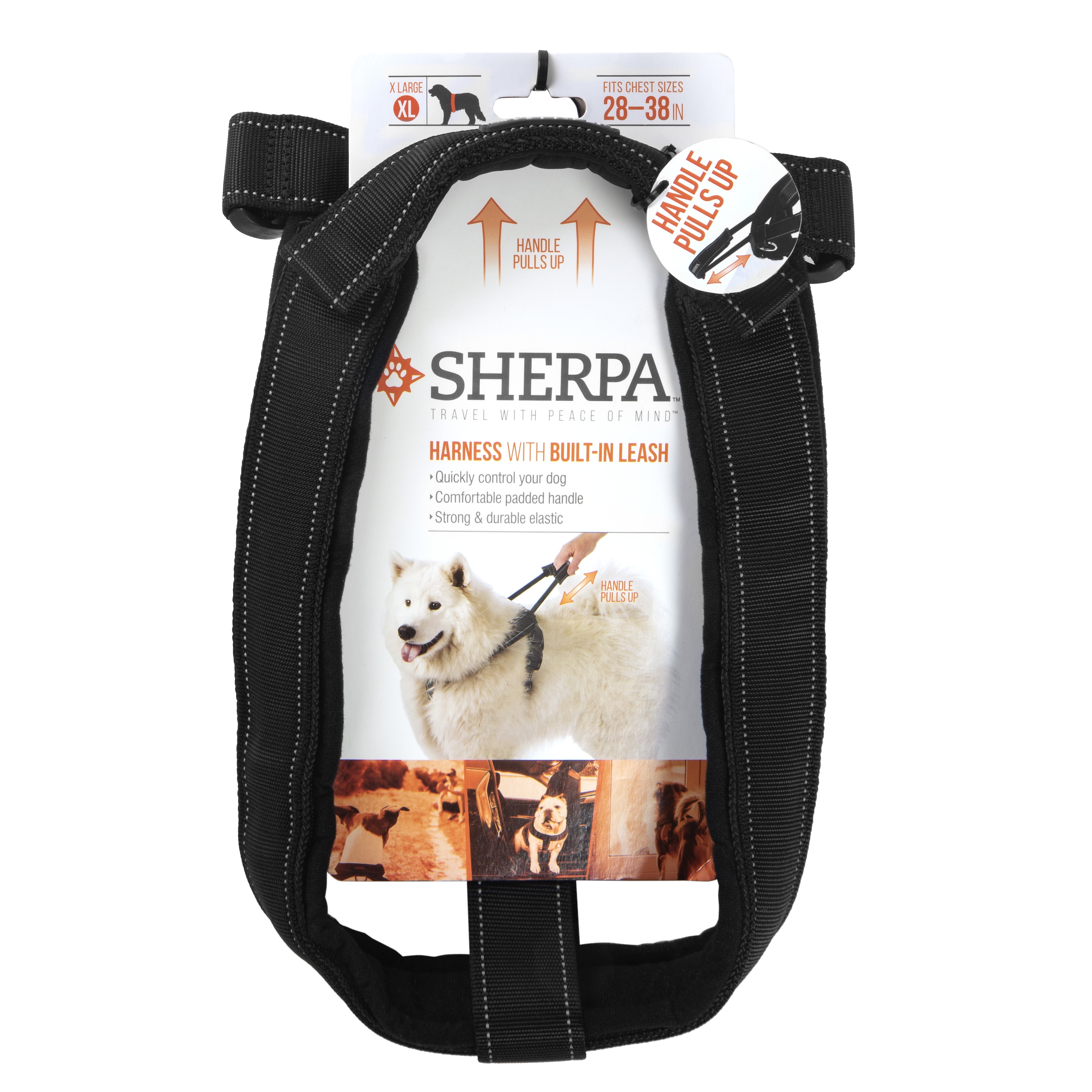 Sherpa Dog Harness with Built in Leash, Black, Extra Large Walmart