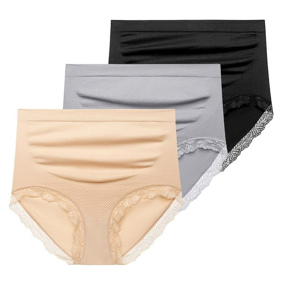 3-Pack Maternity Panties High Waist Lace Panties for Pregnancy Briefs Soft Maternity Briefs