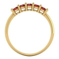 thumbnail image 5 of 0.35 ctw Wedding Band for Women - 14K Yellow Gold Natural Garnet Stackable Eternity Ring, 5 of 6
