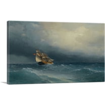 ARTCANVAS The Lifting Storm 1880 Canvas Art Print by Ivan Aivazovsky - Size: 26" x 18" (0.75" Deep)