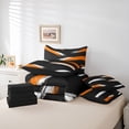 thumbnail image 6 of Homewish Geometric Lines Print 7 Pieces Bedding Comforter Set,Graffiti Stripes Pattern Full Bedding Set,Orange White Black Fitted Sheet Flat Sheet For Teens,Luxury Bedroom Decor Reversible, 6 of 8