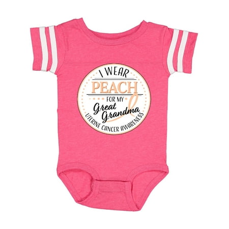 

Inktastic I Wear Peach for my Great Grandma- Uterine Cancer Awareness Gift Baby Boy or Baby Girl Bodysuit