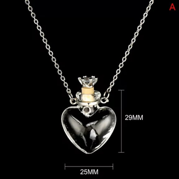 HOOUN 1PC Glass Memorial Urn Cremation Pendant Necklace Ash Case Holder wi@-A
