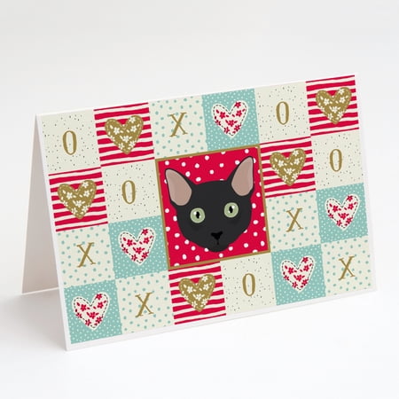 Mandalay Cat Love Greeting Cards and Envelopes Pack of 8