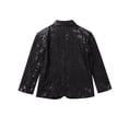 thumbnail image 4 of inlzdz Boys Sequins Slim Fit Formal Tuxedo Blazer Wedding Party Prom Homecoming Dressy Coat Jacket Black 14, 4 of 7