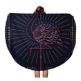 thumbnail image 1 of LADDKA 60 inch Round Beach Towel Blanket Vintage Thin Line Flamingo Label Retro Badge Emblem Insignia Travel Circle Circular Towels Mat Tapestry Beach Throw, 1 of 2