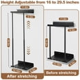 thumbnail image 3 of Aovky Towel Racks for Bathroom, Towel Storage Shelf Rack Wall Mounted, Retractable Metal Bath Towel Holder for Rolled Towels with Hooks, Black, 3 of 8