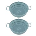 thumbnail image 1 of Fryer Silicone Liner, 2pcs Side Handles V Shaped Nozzle Separate Oil Filtering Air Cooker Silicone Basket  For Ovens For Kitchen, 1 of 8