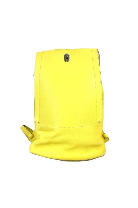 Pre-Owned HERMES Sacado GR24 Backpack Bag Rucksack Leather Men's Women's Yellow