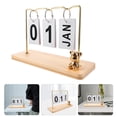 thumbnail image 1 of OULII Rotary Perpetual Calendar Wooden Display Desk Accessory 1Pcs, 1 of 4