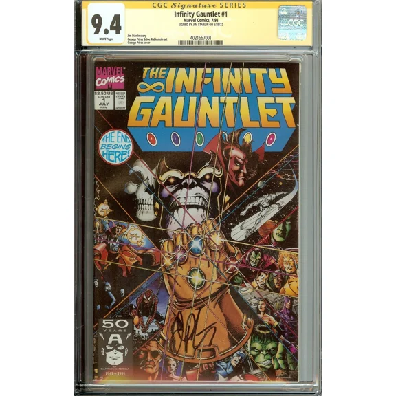 Infinity Gauntlet #1 Signed Jim Starlin CGC 9.4