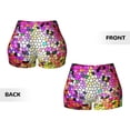 thumbnail image 5 of Lsque Colorful Tie Dye Stained Glass 3 Pattern High Waisted Biker Shorts for Women-Tummy Control Fitness Athletic Workout Running Yoga Gym Shorts,Moisture-Wicking-XX-Large, 5 of 9